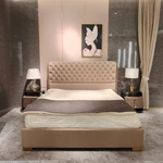 Luxury Bed Room Furniture Modern For Leather King Bedroom Home Frame Upholstered Single Side Design Back Beds Luxury Bed