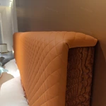 Modern Double Sets Mattress Room Bed Furniture for Orange Home Headboard Upholstered Italian Size Room Bed Furniture