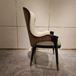 Purple-Veined White Marble Round Dining Table with Sculptural Rose Gold Base